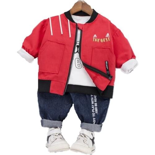 Baby Boy Spring Autumn Cotton Clothes Children Cartoon Print T Shirt Coat Pants 3Pcs/sets Infant Kids Fashion Toddler Tracksuits