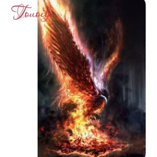 TOUOILP 3D diamond embroidery Flame phoenix diamond diy diamond painting needlework canvas Home Decoration