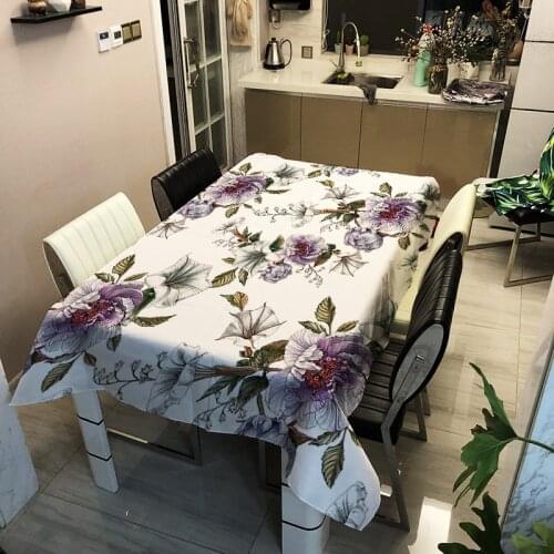 3D Print Flowers Tablecloth Waterproof Table Cloth Rectangular Kitchen Cloths Home Decoration nappe de table rectangulaire