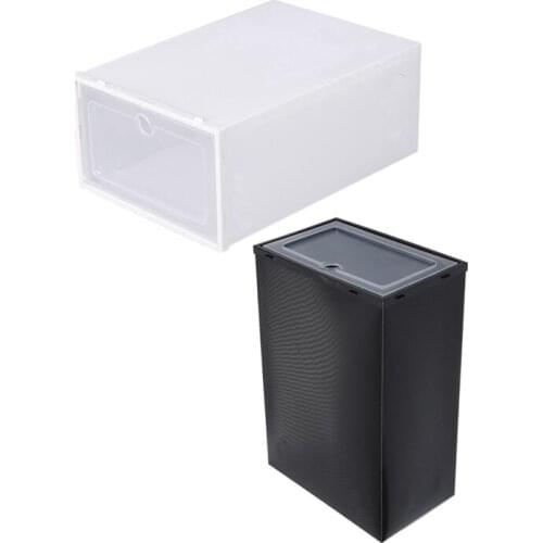 6 Pcs Transparent Shoe Box Flip Design Plastic Storage Case Organizer Dustproof Clear Plastic Shoe Storage Boxes for Home
