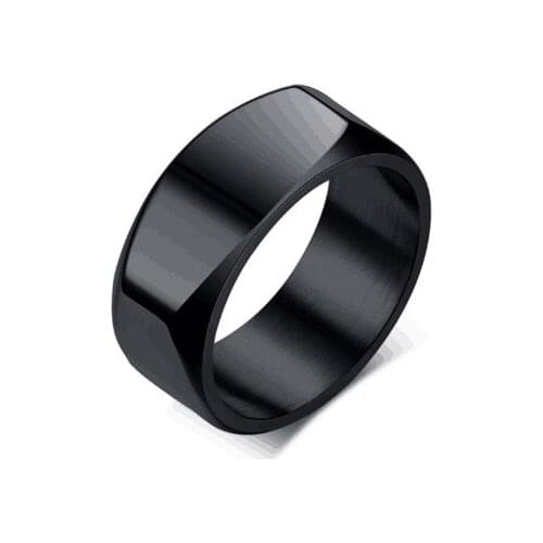 8mm Free Engraving/Record Mens Ring Punk Stainless Steel Basic Ring for Men Boy Cocktail Male Ceremony Jewelry