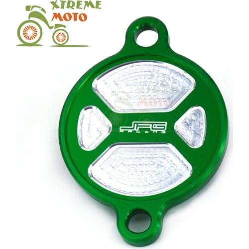 CNC Billet Aluminum Green Engine Oil Filter Cover Cap For Kawasaki KX250F KXF250 05-16 05 06 07 08 09 10 11 12 13 14 15