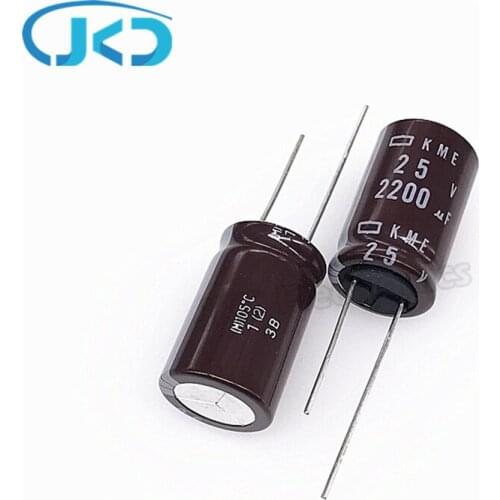 10pcs/Lot 2200UF 25V Japan NCC KME Series 16*25mm Low ESR Long Life 25V2200UF Aluminum Electrolytic Capacitor
