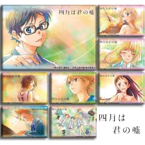 Anime Your Lie in April Miyazono Kaori Arima Kousei Sawabe Tsubaki Figure 5122 Fridge Magnets Gifts Kids Collection Toy