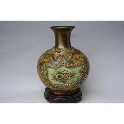 Antique SngDynasty porcelain vase,Pastel gilt,flower,Hand-painted crafts,Decoration,Collection&Adornment,Free shipping