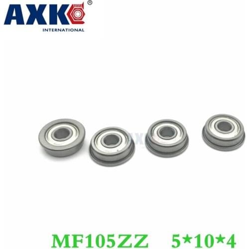 Axk Free Shipping 10pcs/lot Mf105 Mf105zz 5*10*4 Miniature Flange Deep Groove Ball Radial Ball Bearings