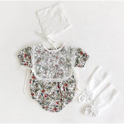 Baby Girl Bodysuit Summer Infant Cotton Floral Romper Newborn Outfit Baby Clothes