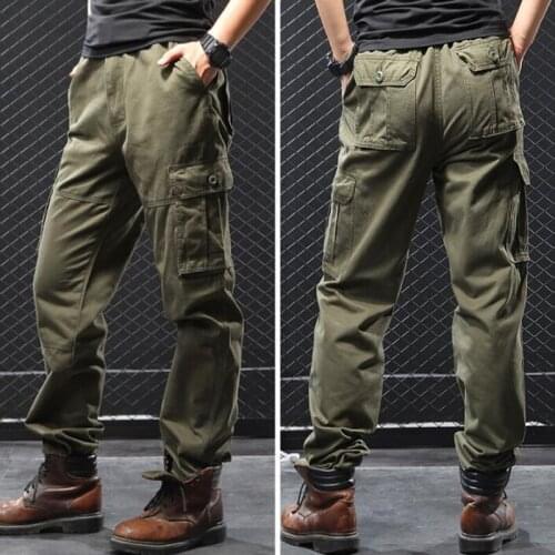 Mens Cargo Pants Military Style Tactical Army Trousers Pocket Joggers Straight Loose Pants Men Clothes Plus Size 5XL 6XL