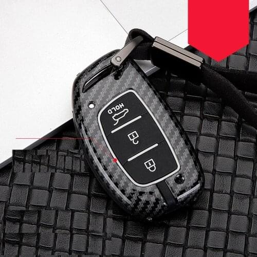 Carbon fiber Alloy+Silicone Car Remote Smart Key Case Fob Cover For Hyundai i10 i20 i30 HB20 IX25 IX35 IX45 key Car styling