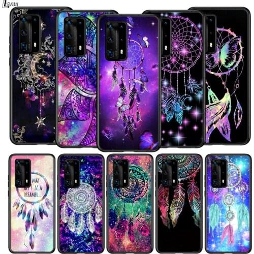 For Huawei P40 P30 P20 Pro Lite E Plus 5G Bright Black Cover Dream Catcher For Huawei P10 P9 P8 Lite Phone Case