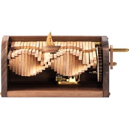 DIY Wooden Music Box Assembly Puzzle Model Kit Hand Crank Wave Maker Musical Box Special Gift For Holiday Christmas-Double Wave