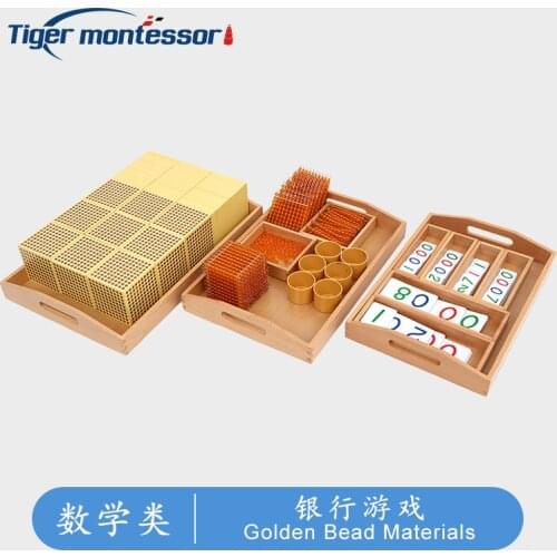 Montessori Wooden Mathematics Materials Golden Bead Materials Toys