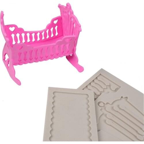 Cot Babys Bed Silicone Sugarcraft Mold Fondant Cake Decorating Tools Baking Cookie Chocolate Candy Mold