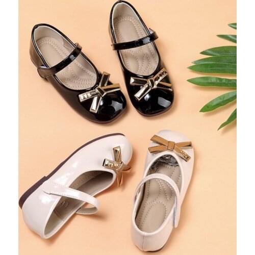 4-12 Years Children Shoes Cute Princess Shoes for Little Girls Korean Style Kids Bow Soft Sole Student Shoes