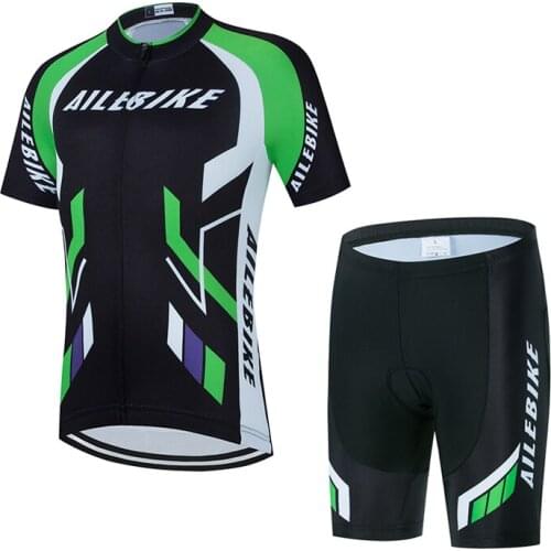 Childrens cycling jersey suit kids breathable cycling jersey short-sleeved 3D gel pad shorts boys and girls bicycle clothing