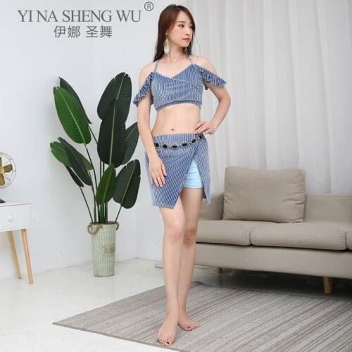 Belly Dance Female Top Exercises Clothes Suit Exquisite Belly Professional Performance Exercises Short Skirt Practice Clothes