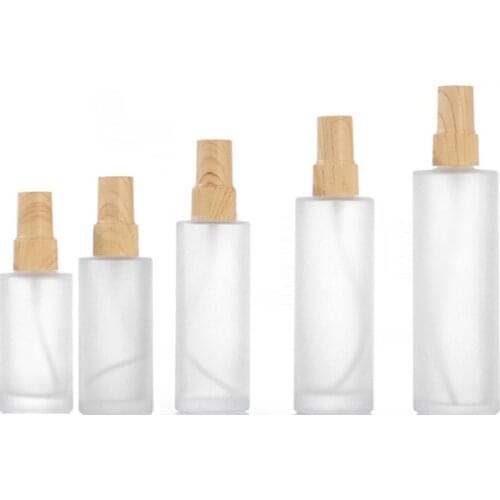 20ml 30ML 40ml 50ML 60ML 80ML 100ML Round Frosted Glass Perfume Spray Empty Bottle New Plastic Pump Cover Refillable Vials10pcs