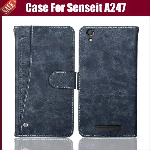 Hot Sale! Senseit A247 Case High Quality Flip Leather Phone Case Protective Cover For Senseit A247 Case With Card Slots