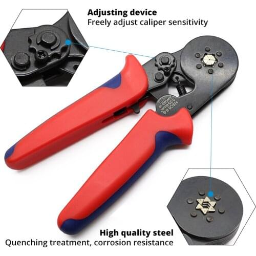 HSC8 6-6 Mini-Type Self-Adjustable Crimping Plier,0.25-6.0mm2(24-10 AWG) Terminals Crimping Tools