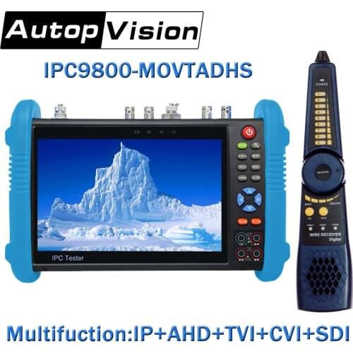 IPC-9800MOVTADHS Ip Cctv Tester Monitor with 3G-sdi Hd-sdi 8mp Ahd Cvi Tvi Cvbs Camera Test Cctv Camera Tester 48V PoE Power