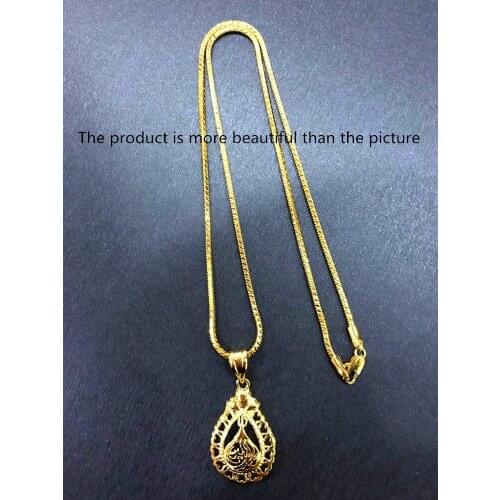 Water Drop muslim allah Classical Necklaces Gold Copper Africa Wedding Brides Dowry party jewelry for women girls