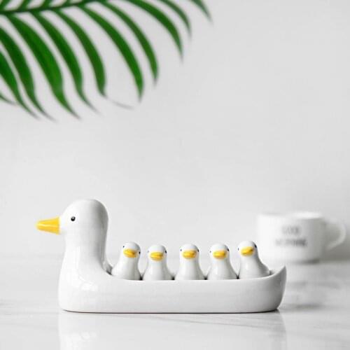 Ceramic Chopsticks Tableware Supplies Creative Japanese-style Groceries Hand-painted Small White Duck Gift Small Ornaments