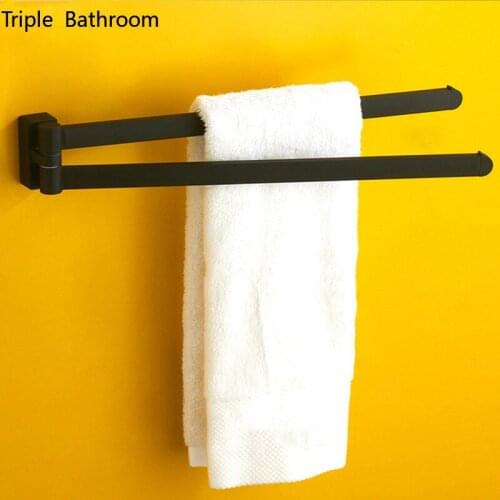 Creative Towels Bar Hanger Two Bar Stainless Steel Bathroom Accessories Need To Punch Wall-mounted Hanging Restroom Storage