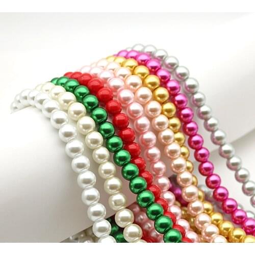 16 Colors 6mm Pearl Imitation Glass Pearls Beads DIY for Necklace Bracelet Handmade Party Home Wedding decoration B38