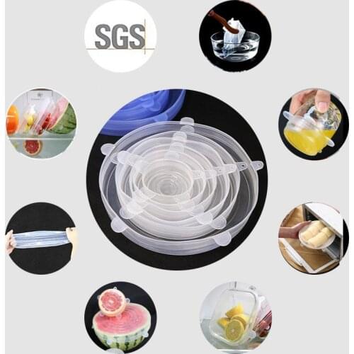 6pcs/set Net Snowflake Silicone Stretch Lids Universal Lids to Keep Food Fresh Storage Stretch Covers for Fruit,Cup,Bowl,Dish