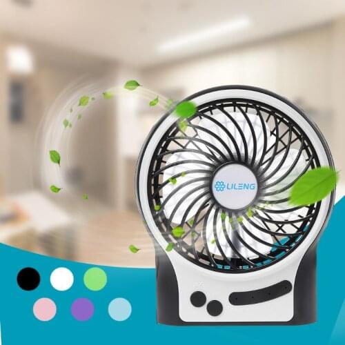 LILENG Rechargeable Portable Fan, Battery Operated or USB Powered Fan, Handheld Fan with Internal and Side LED Light, for