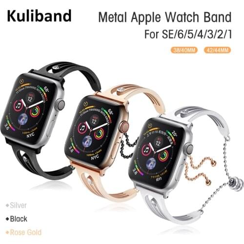 Diamond Metal Strap for Apple Watch SE/6/5/4/3/2/1 38mm 40mm Stainless Steel Watch Band Bracelet for iWatch 6/SE/5 42MM 44MM