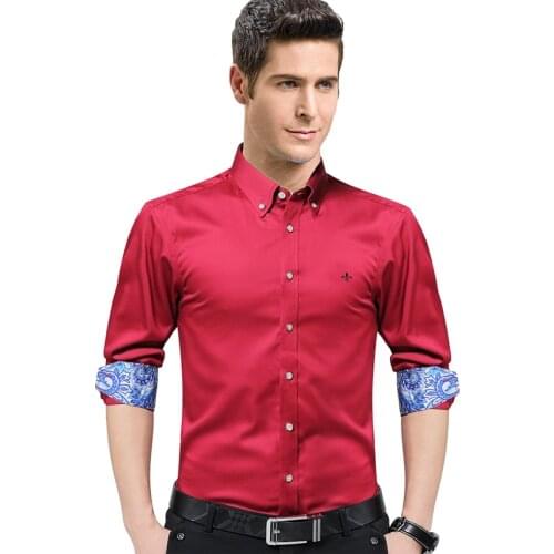Dudalinas Male Shirt 100% Cotton Brand Mens Long Sleeve Shirt 2021 Slim Fit Shirt Plus Size Fight Color Casual Shirt Men Clothes