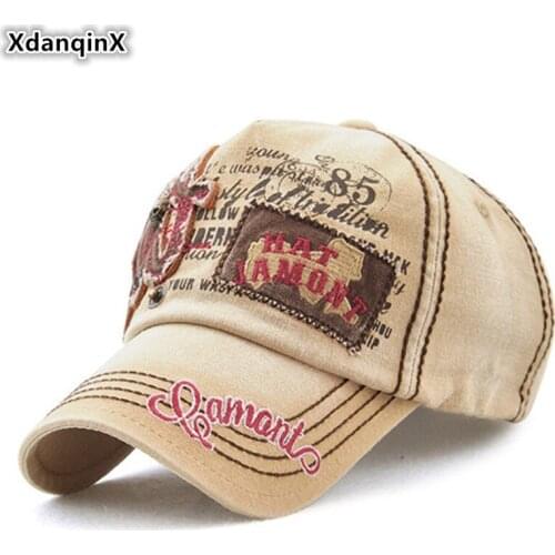 XdanqinX 100% Cotton Mens Baseball Caps Retro Trend Tongue Cap Adjustable Size Womens Ponytail Personality Fashion Hip Hop Hat