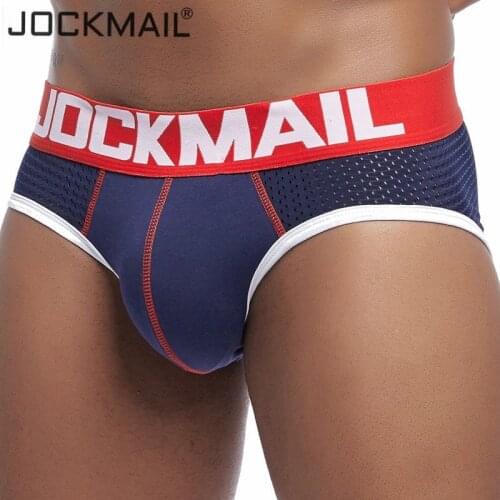 JOCKMAIL Brand Men Underwear Mesh Sexy Men Briefs Breathable Cueca Gay Male Panties Underpants Briefs calzoncillos hombre slip