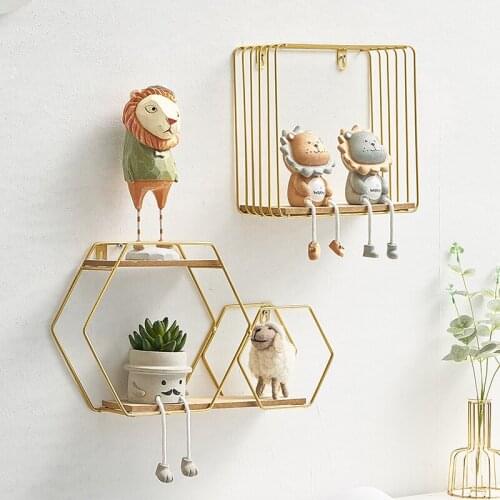 Nordic Entry Lux Style Restaurant Barber Shop Wall Decorations Creative Wall Pendant Creative Net Red Wall Storage Rack