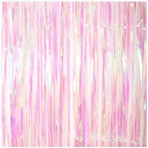 New Style Rainbow Color Metallic Foil Fringe Shiny Rain Curtains Wedding Decor Photography Background Birthday Party Supplies