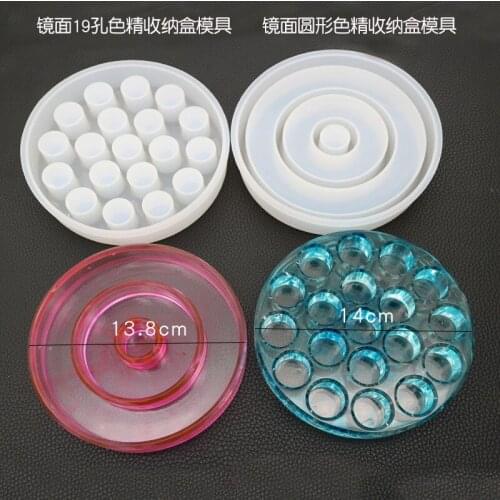 Diy crystal epoxy mold color precision storage box lipstick storage box resin mold production