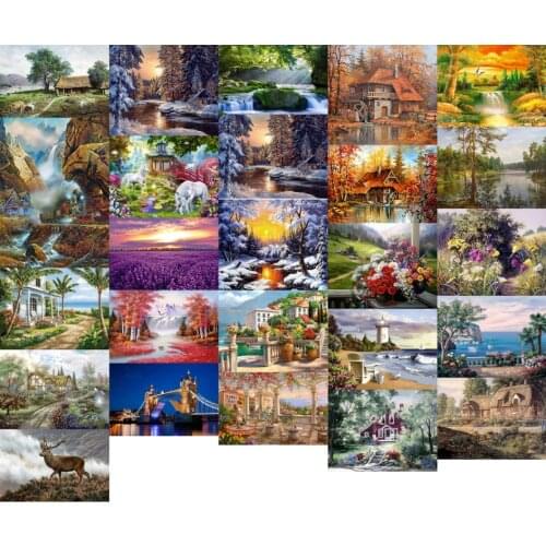 R18948 Landscape Bird Tree cross stitch kit people 18ct 14ct 11ct count print canvas stitches embroidery DIY handmade needlework