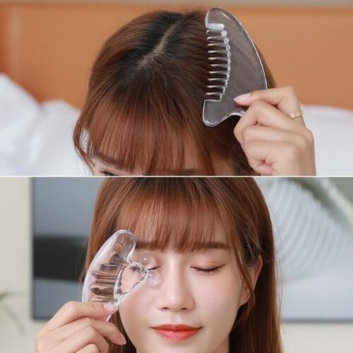 Horn crystal Gua sha Board plate transparent Massage Scrapers Tool For Face