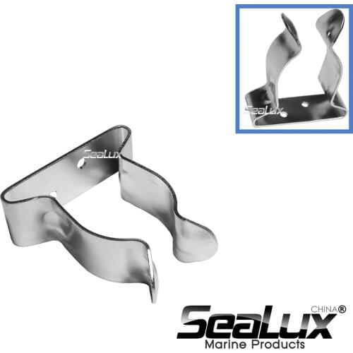 Sealux 1 Pcs 301 Stainless Steel Marine Camper Yachts Hook Holder Clip Adjustable spring clamp For Boat Yacht Canoe Fishing