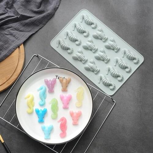 Seahorse Lobster Silicone Mold Cake Decoration Fondant Chocolate Biscuit Pudding Gummy Cake Decoration Accessories Cake Tools