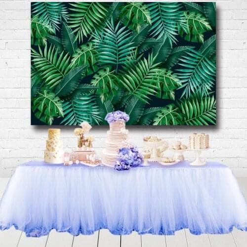 Tropical Jungle Forest Green Leaves Baby Birthday Wedding Party Backdrop Photography Background For Photo Studio