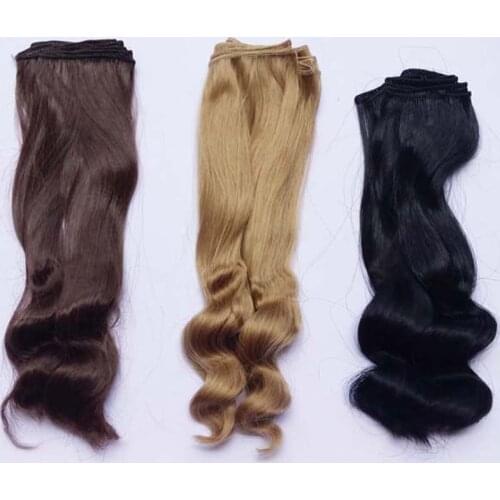 1PCS/LOT Retail New Arrival 25CM Synthetic Doll Hair DIY Brown Blond Curly BJD Wig Hair