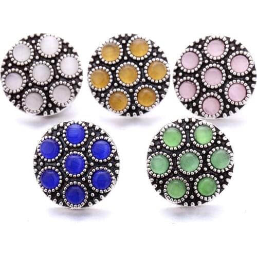 10pcs/lot Ginger Rhinestone flowers Snap Buttons Jewelry Fit Love 18mm Snap Bracelets for women Summer diy Jewelry