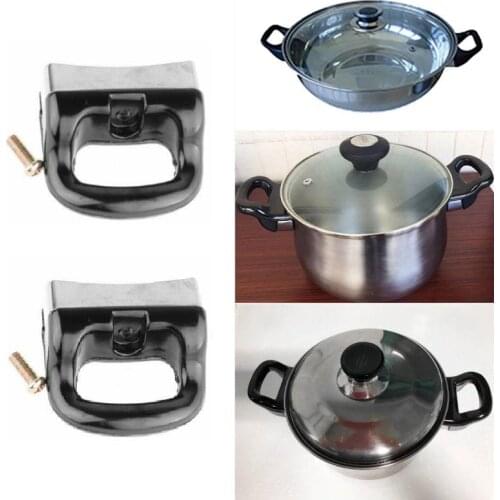 2pcs Replacement Pot Handles with Screws Universal Pressure Pan Cooker Ear Short Side Handle Grip for Kitchen Steamer Sauce Pot
