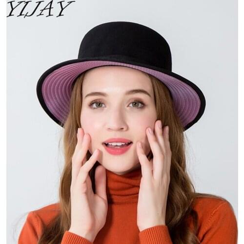 2018 Autumn Winter Mens 100% Wool Hats Fedoras Vintage Women Girls Felt Fedoras Flat Top Jazz Hat Church Hats Bucket Hat Chapeau