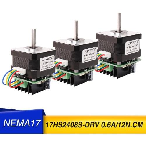 3PCS New 17hs2408S two-phase L28MM four wire stepping motor with micro back driver for CNC worm wheel edging machine