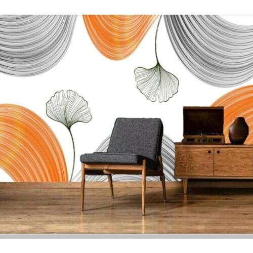 Papel de parede Chinese style abstract ink line artistic leaf wallpaper mural,living room tv wall bedroom wall papers home decor