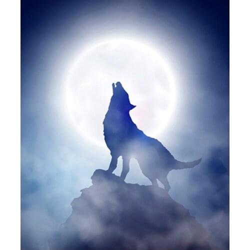 Strass diamond mosaic painting moon wolf rhinestone pearl embroidery animal dimond art draw picture puzzle wall paper home decor