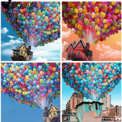 Diamond Painting Colorful Balloon Embroidery House Mosaic Cartoon Stickers Diamond Cross Stitch Adult Handmade Gift Design